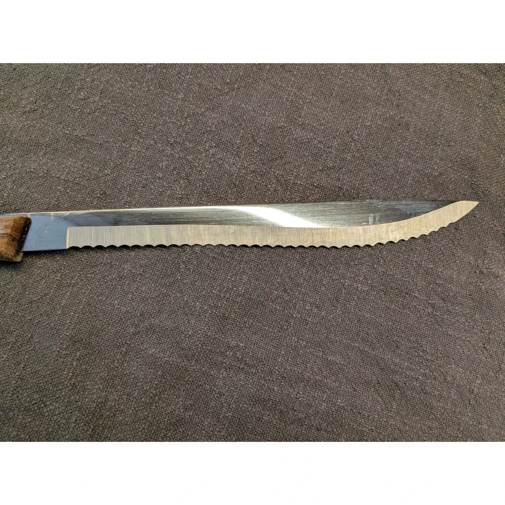 Caesar's Stainless Steel Serrated Bread Knife Triple Rivet Wood Handle